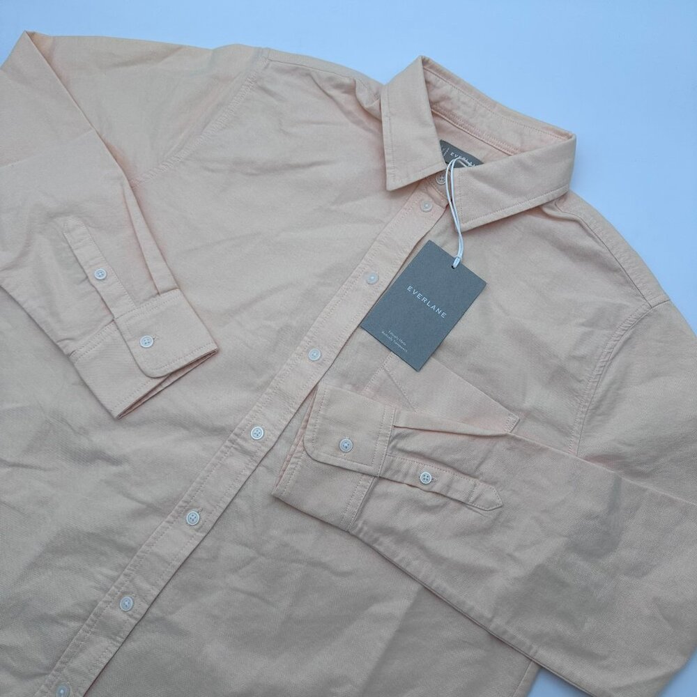Everlane The Relaxed Oxford Organic Cotton Button Long Sleeve Shirt, Apricot